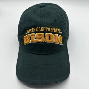 North Dakota State Bison Spell out Strapback Hat Cap By The Game Green VTG Y2K‎